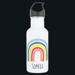 Girls Trendy and Whimsical Rainbow Cartoon Kids Stainless Steel Water Bottle<br><div class="desc">This trendy and whimsical kids water bottle design features a boho style rainbow,  with room for you to add your girls name in beautiful typography. The perfect bright and colorful back-to-school gift for your rainbow-loving child.</div>