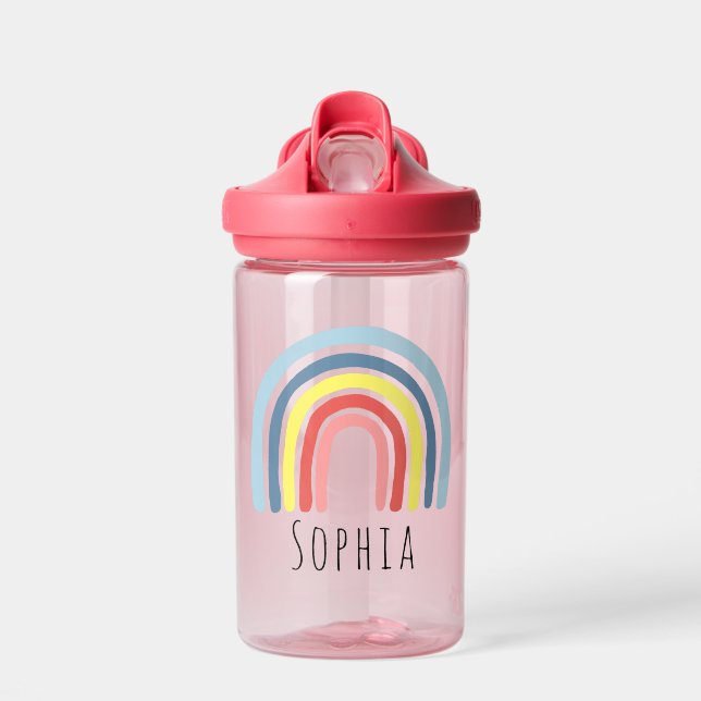 Girls Trendy & Cute Rainbow Kids School Water Bottle (Front)