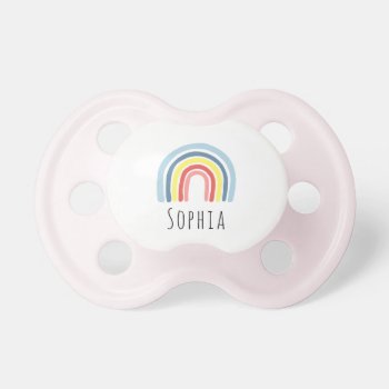 Girls Trendy Cute Whimsical Rainbow Name Pacifier by Simply_Baby at Zazzle