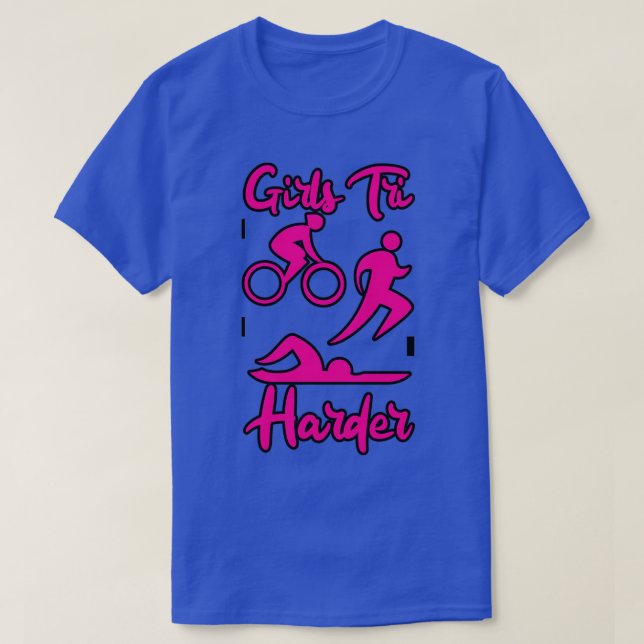 Girls Tri Harder 4 T-Shirt (Design Front)
