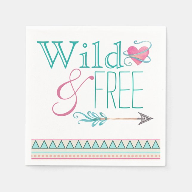 Girls Tribal Baby Shower Napkins (Front)