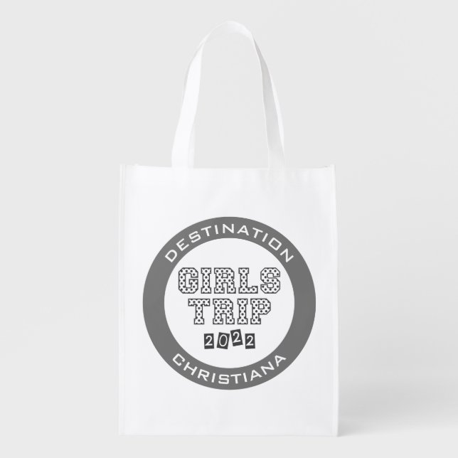 Girls Trip 2022 Girls Weekend Vacation Custom Grocery Bag (Front)