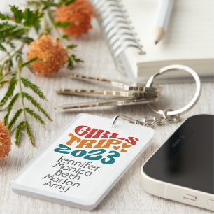 Girl's Trip 2023 Customizable Colors and Text Keychain