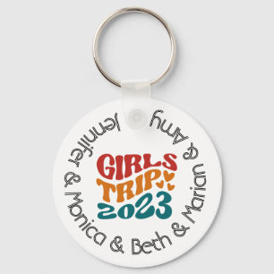 Girl's Trip 2023 Customizable Colors and Text Keychain