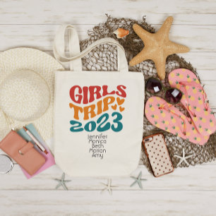 Girl's Trip 2023 Customizable Colors and Text Tote Bag