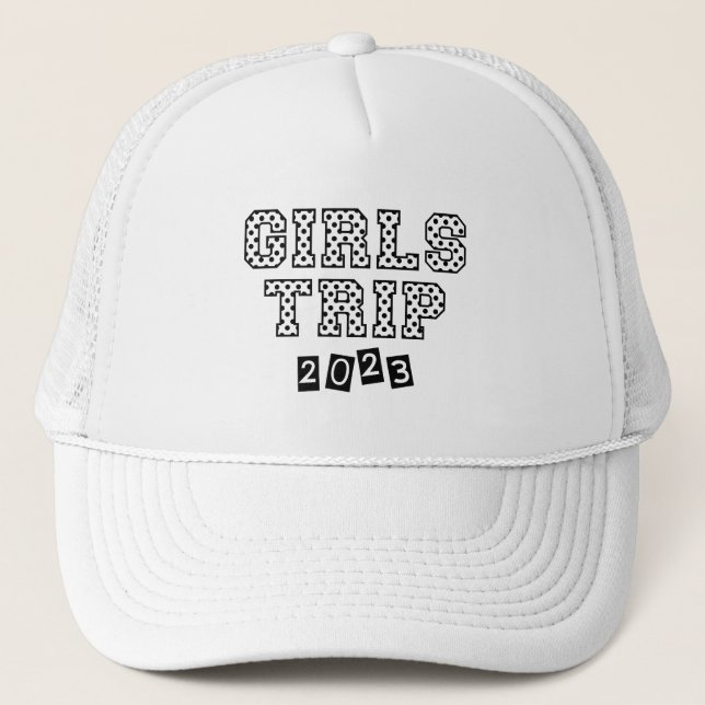 Girls Trip 2023 Girls Weekend Vacation Trucker Hat (Front)