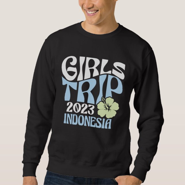 Girls Trip 2023 Indonesia Beach Destination Retro  Sweatshirt (Front)