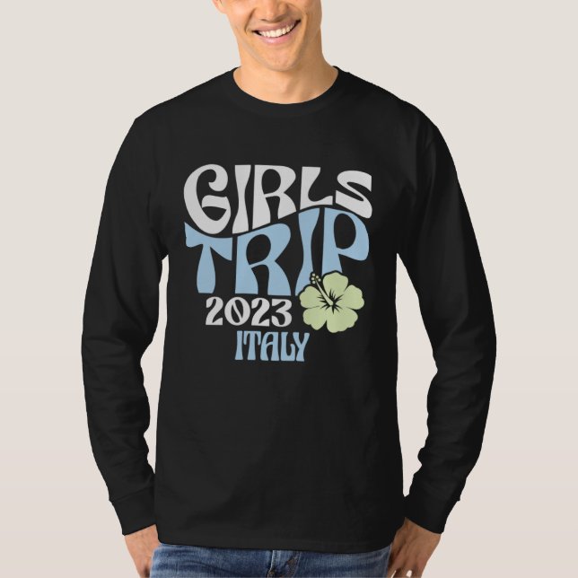 Girls Trip 2023 Italy Beach Destination Retro Groo T-Shirt (Front)