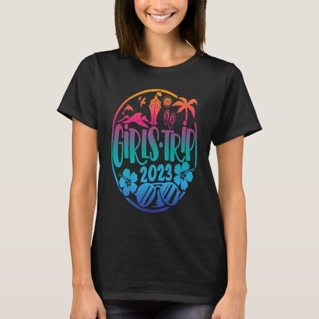 Girls Trip 2023 Matching Group Beach Cruise Tropic T-Shirt (Front)