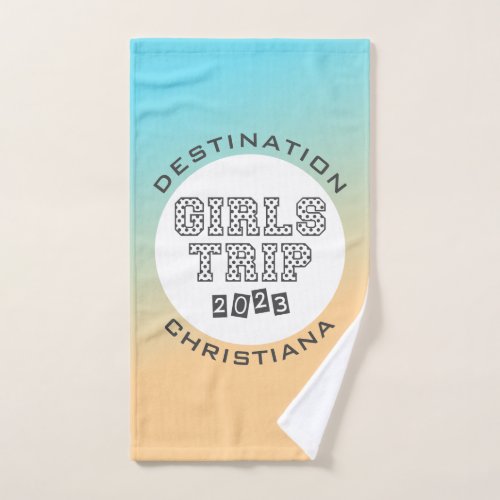 Girls Trip 2023 Vacation Tropical Gradient Custom  Hand Towel