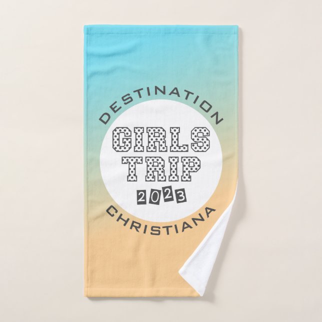 Girls Trip 2023 Vacation Tropical Gradient Custom  Hand Towel (Hand Towel)