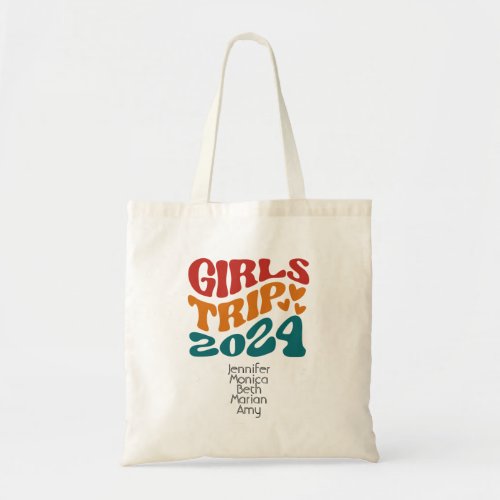 Girls Trip 2024 Customizable Colors and Text Tote Bag