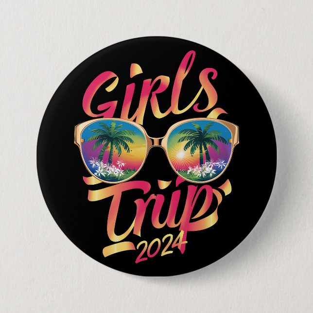 Girls Trip 2024 Weekend Summer Beach Vacation 2024 Button (Front)