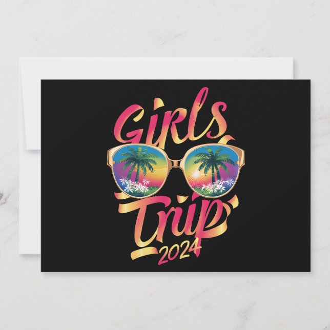 Girls Trip 2024 Weekend Summer Beach Vacation 2024 Invitation (Front)
