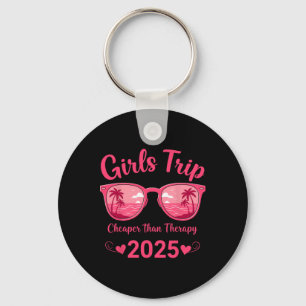 Girls Trip 2025 Summer Palm Beach Therapy Vacation Keychain