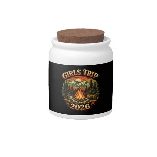 Girls Trip 2026 Camping Adventure Candy Jar