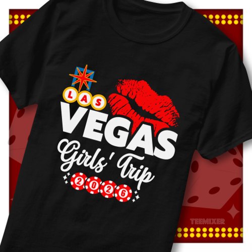 Girls Trip 2026 Las Vegas Besties Trip Star Kiss T-Shirt