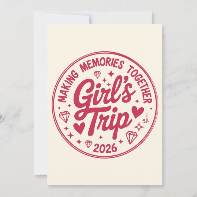 Girls Trip 2026 Making Memories Together Girly Invitation (Front)