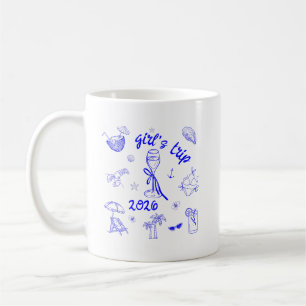 Girl's Trip 2026 Tropical Beach Vacation Cruise Coffee Mug