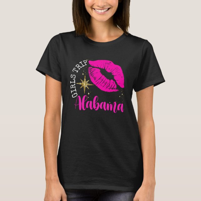 Girls Trip Alabama 2023  American Flag Girls Weeke T-Shirt (Front)