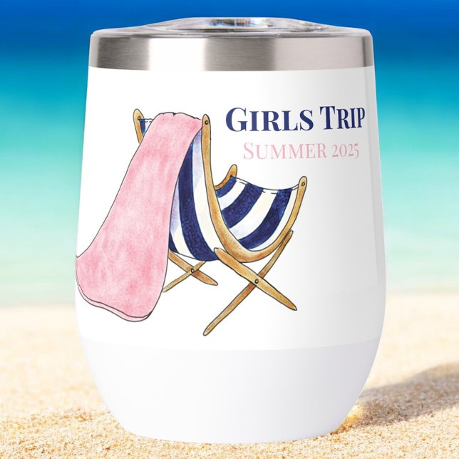 Girls' Trip Beach Chair  Thermal Wine Tumbler (Creator Uploaded)