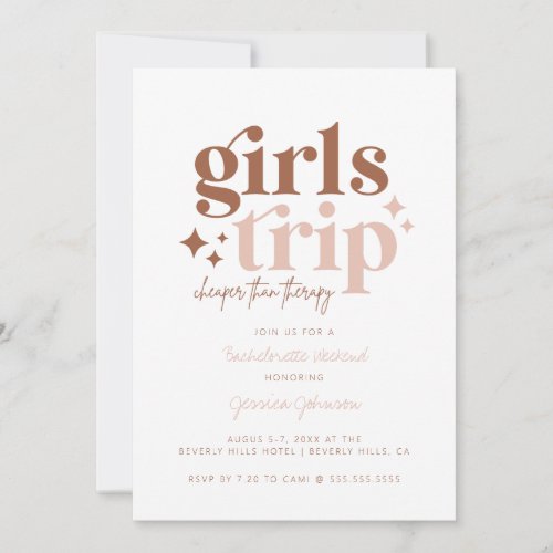 Girls Trip Cheaper than Therapy Blank Card