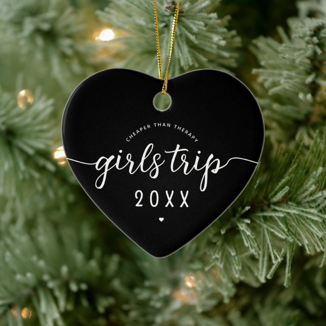 Girls Trip Cheaper Than Therapy Custom Vacation Ceramic Ornament (Tree)