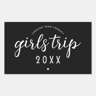 Girls Trip Cheaper Than Therapy Custom Vacation Rectangular Sticker