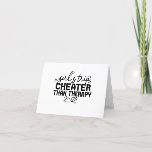 Girls Trip Cheaper Than Therapy Funny Vacation Letterpress Thank You Card