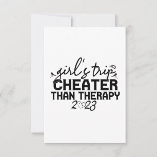 Girls Trip Cheaper Than Therapy Funny Vacation Thank You Card