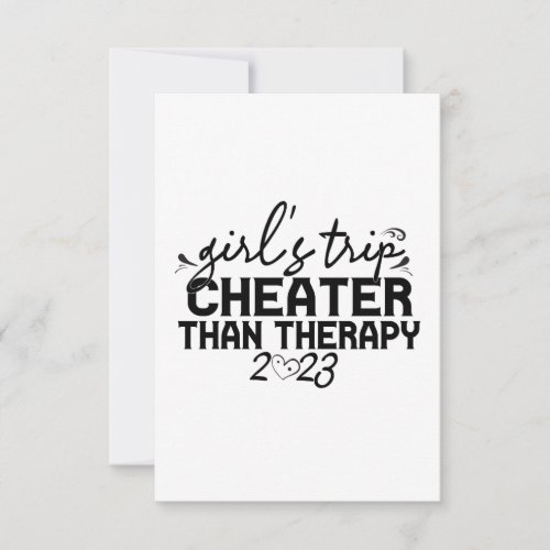 Girls Trip Cheaper Than Therapy Funny Vacation  Thank You Card