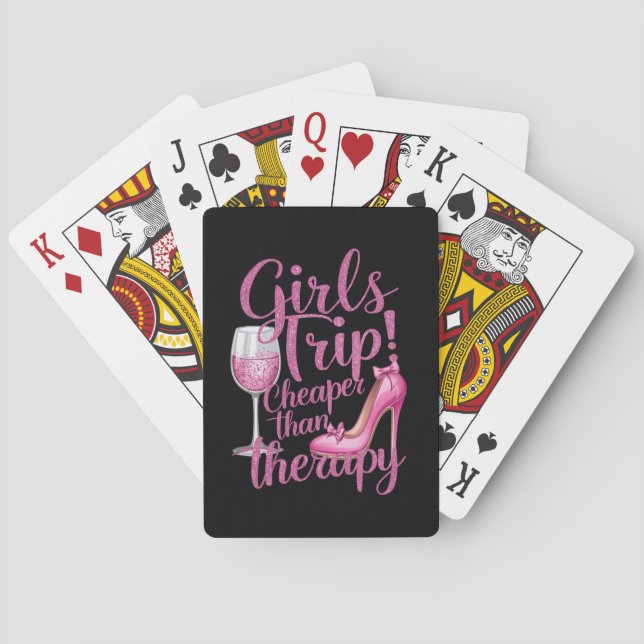 Girls Trip Cheaper Than Therapy Weekend Wine Party Poker Cards (Back)