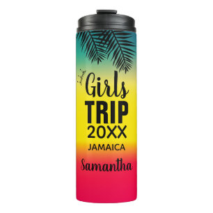 Girls Trip, Crown Year & Name Green Yellow Red Thermal Tumbler