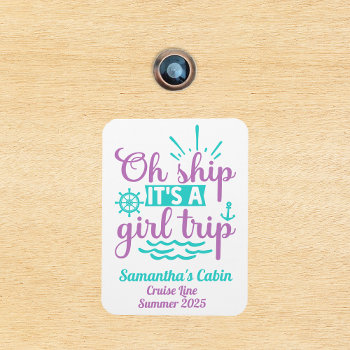 Girls Trip Cruise Vacation Ship Door Magnet by ColorFlowCreations at Zazzle