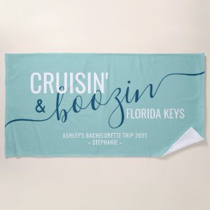 Girls Trip Cruisin Boozin Totally Customizable Beach Towel