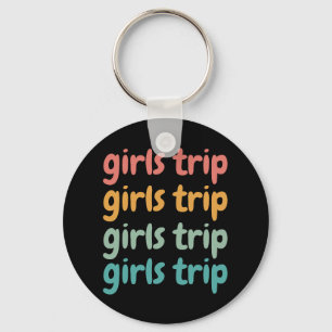Girls Trip Cute Retro Girls Weekend Getaway Vacay Keychain