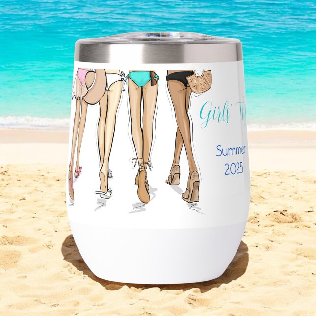 Girls' Trip Fashion Bikini Ladies Beach Thermal Wine Tumbler (Creator Uploaded)