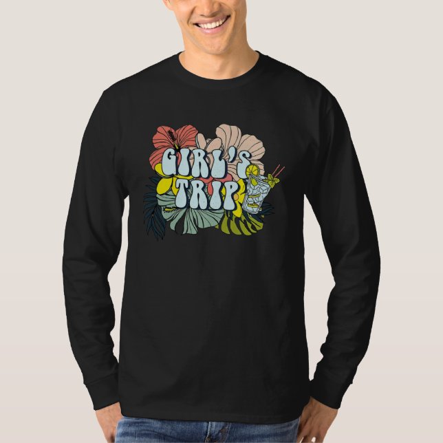 Girls Trip  For Women 2023 Hibiscus Hawaii Flowers T-Shirt (Front)