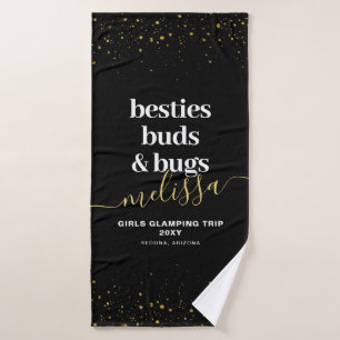 Girls Trip Glamping Camping Personalized Matching Bath Towel Set