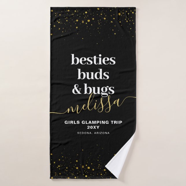 Girls Trip Glamping Camping Personalized Matching Bath Towel Set (Bath Towel)