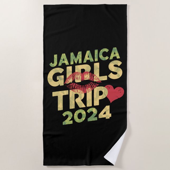 Girls Trip Jamaica 2024 Weekend Summer Vacation  Beach Towel (Front)