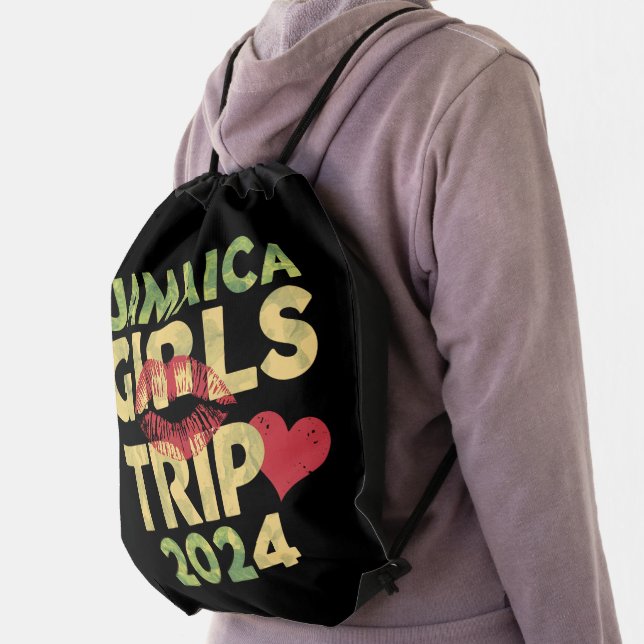 Girls Trip Jamaica 2024 Weekend Summer Vacation  Drawstring Bag (Insitu)