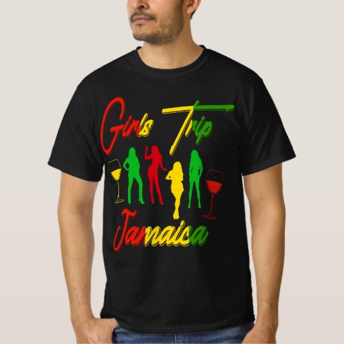 Girls Trip Jamaica Birthday Bride Squad Vacation S T_Shirt