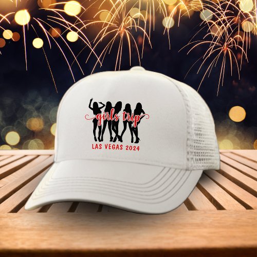 Girls Trip Las Vegas Group Vacation Red  White Trucker Hat