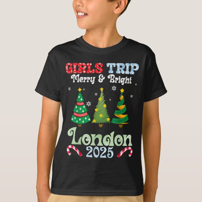 Girls Trip Merry Bright Christmas In London Vacati T-Shirt (Front)