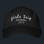 Girls Trip Modern Script Typography Personalized Embroidered Baseball Cap<br><div class="desc">Girls Trip Modern Script Typography Personalized Custom Embroidered Baseball Cap features the simple modern embroidered text "Girls Trip" with your personalized location and date or year. Perfect for your next girls trip. Created by Evco Studio www.zazzle.com/store/evcostudio</div>