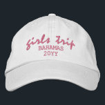 Girls Trip Modern Script Typography Personalized Embroidered Baseball Cap<br><div class="desc">Girls Trip Modern Script Typography Personalized Custom Embroidered Baseball Cap features the simple modern embroidered text "Girls Trip" with your personalized location and date or year. Perfect for your next girls trip. Created by Evco Studio www.zazzle.com/store/evcostudio</div>