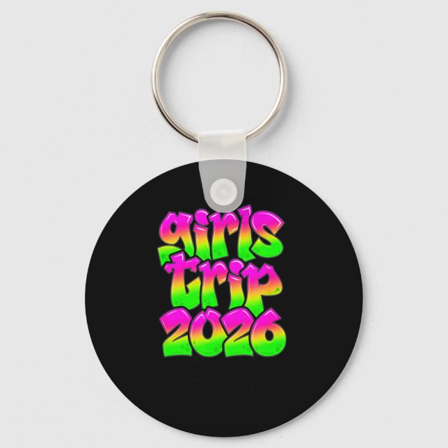 Girls Trip New Orleans Louisiana 2026 Graffiti Gre Keychain (Front)