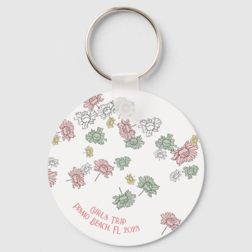Girls Trip Party Favor Keychain Floral Gifts Keychain