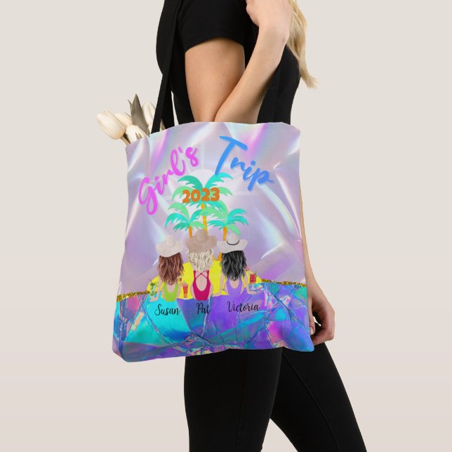 girls trip personalized beach custom tote bag (Close Up)